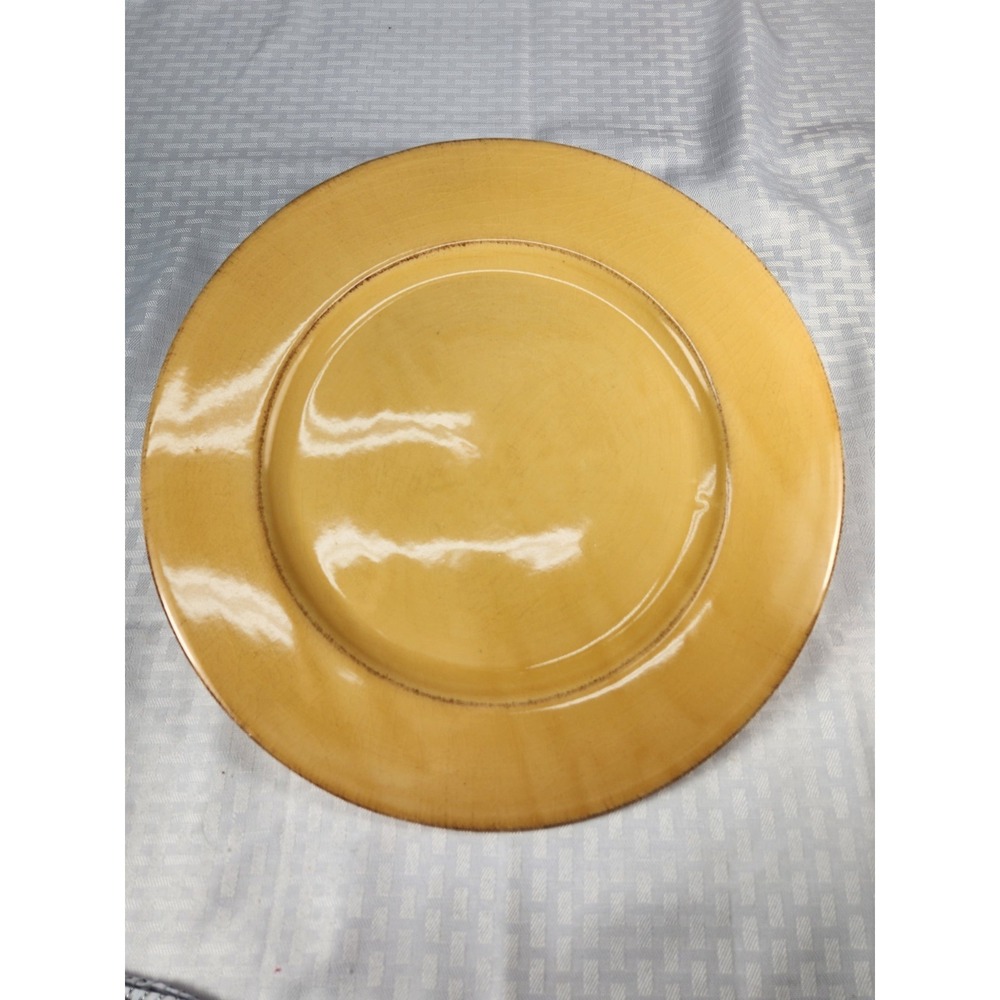 VINTAGE Pier 1 - Tuscan Style Yellow Gold Charger / Platter Made In Italy